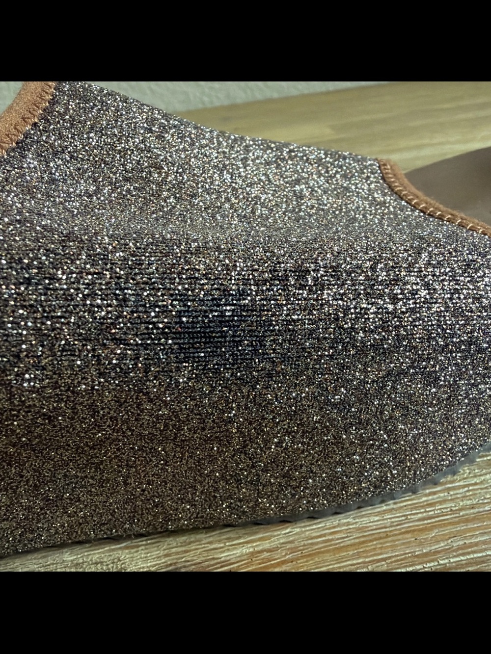 Volatile Wedge Sandals Women 8 Bronze Glitter Slide Comfortable Stylish Design - Picture 6 of 12